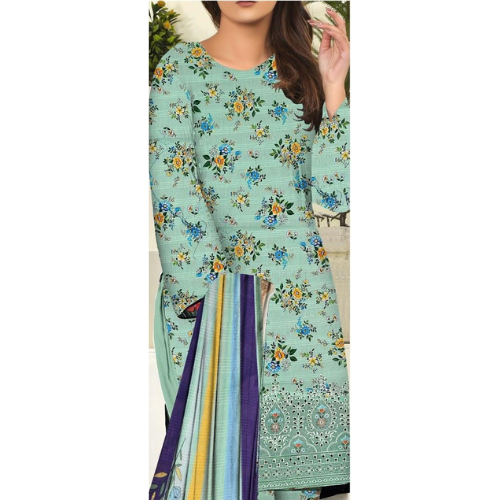 Light blue floral embroidered dress with a plain white background