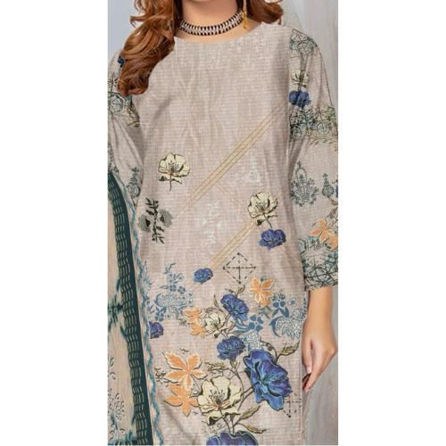 Floral embroidered dress with a plain background