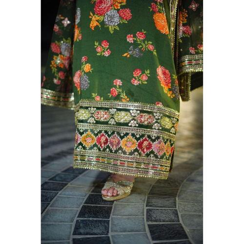 Premium Embroidered Digital Linen Suit (3 Piece)