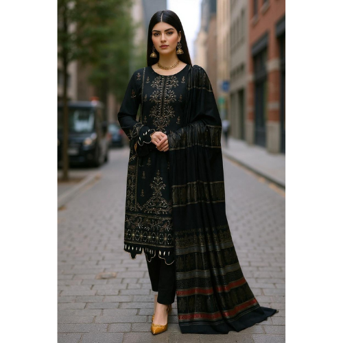Premium Festive Slub Khaddar Suit (3-Piece)